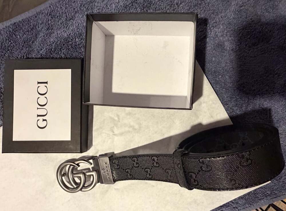 Gucci GG Supreme Interlocking G Belt Black Canvas